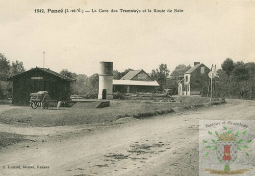 La gare des tramways et la route de Bain